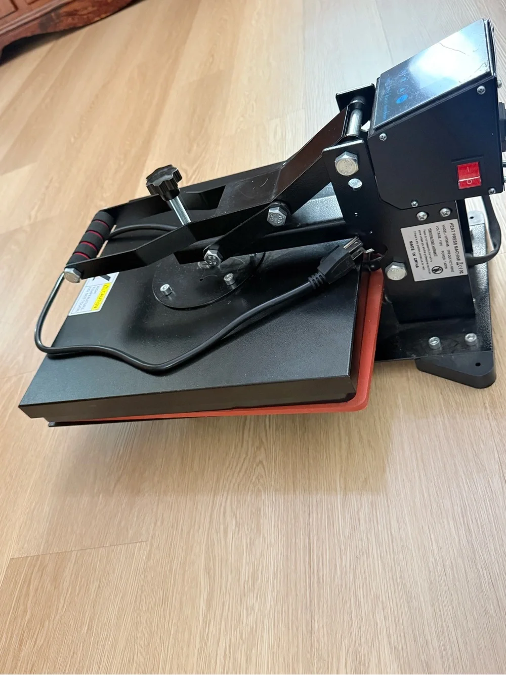 Black Heat Press Machine - Compact Electric Heat Transfer Press